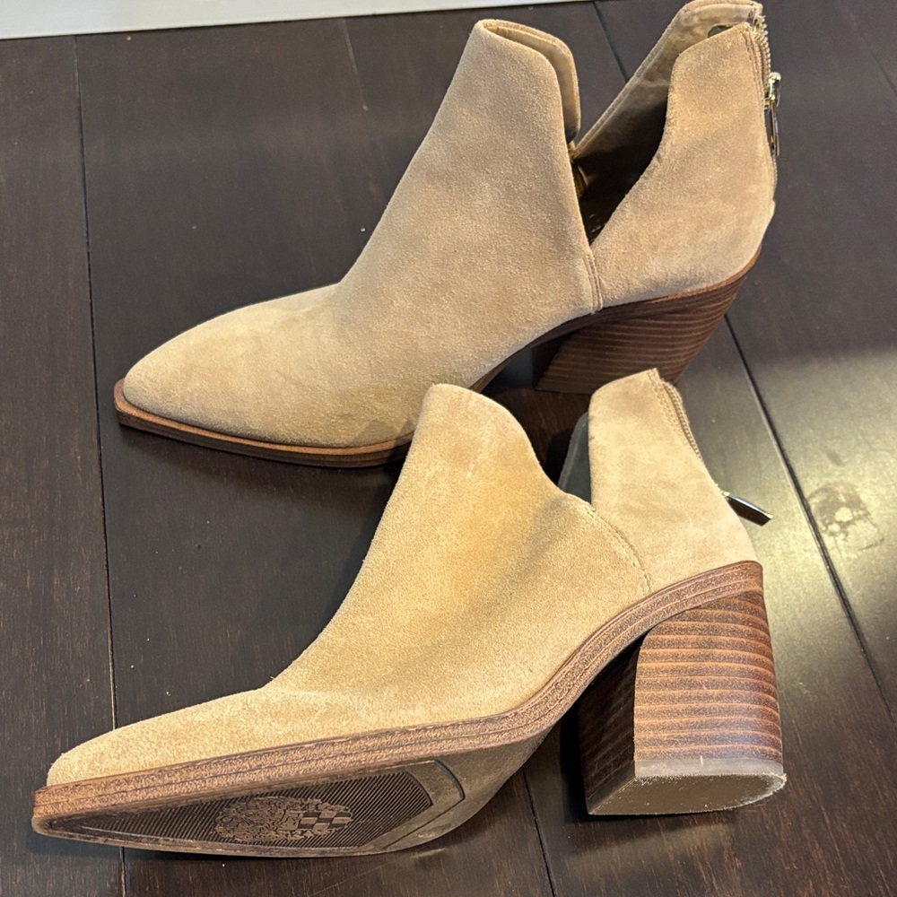 Vince Camuto Beige Ankle Booties
